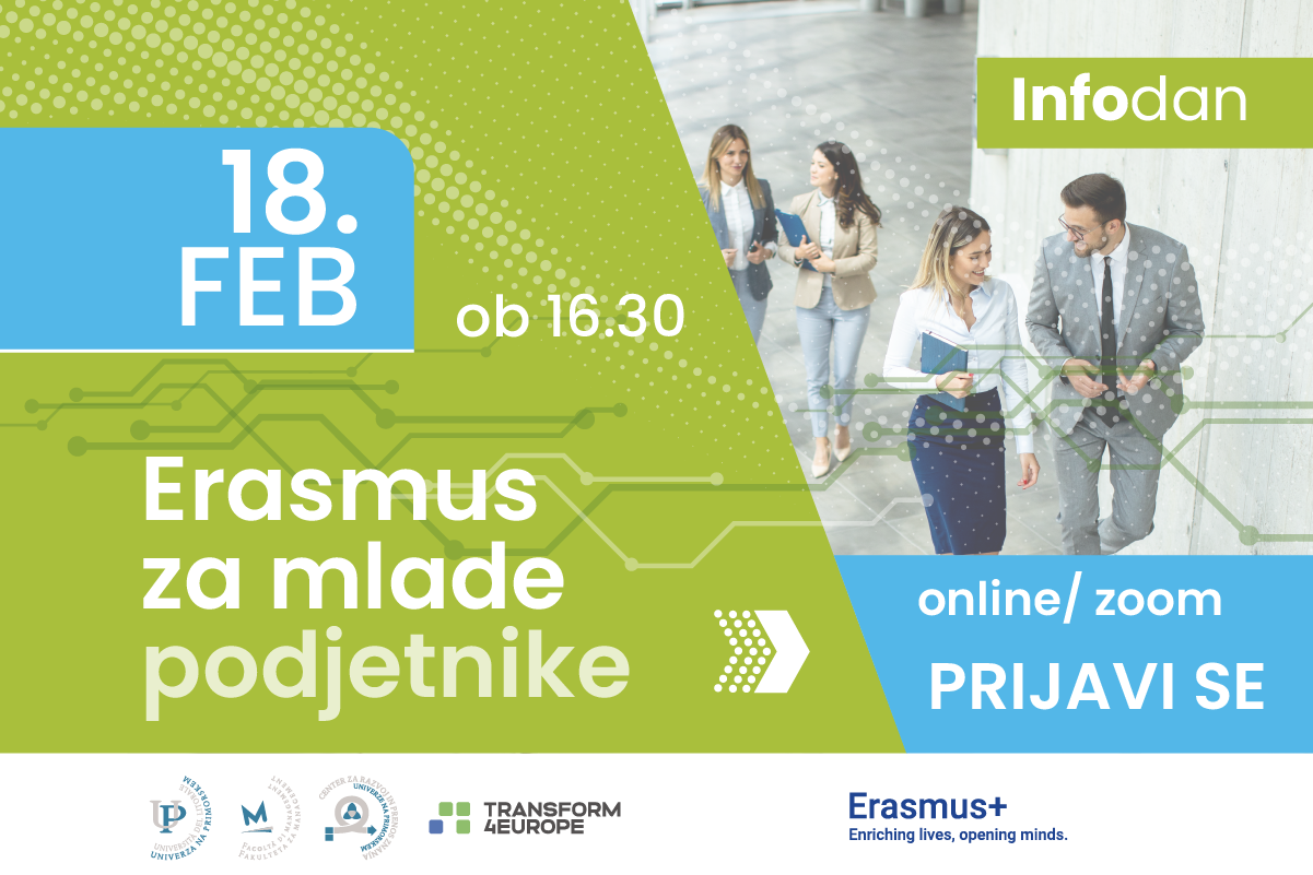 Infodan: Erasmus za mlade podjetnike (Zoom) – 18. 2. ob 16:30